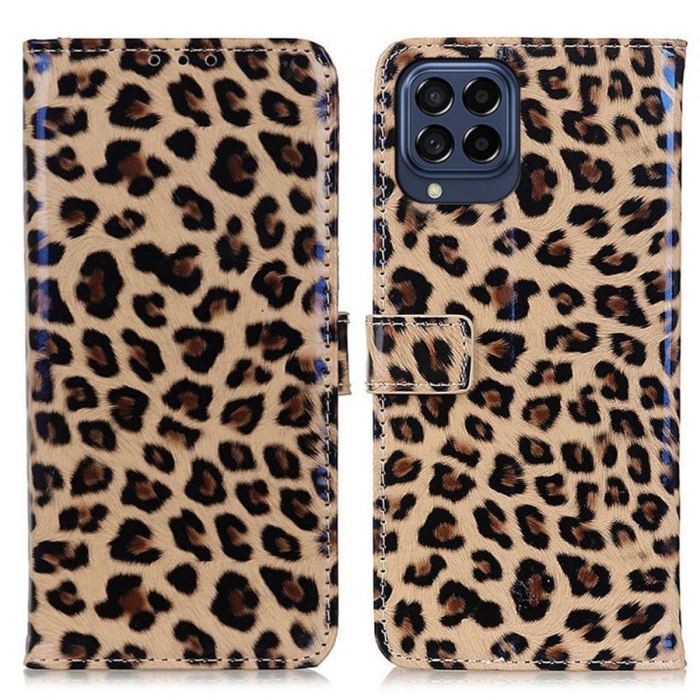 Flipové Pouzdro Na Samsung Galaxy M53 5G Efekt Malého Leoparda