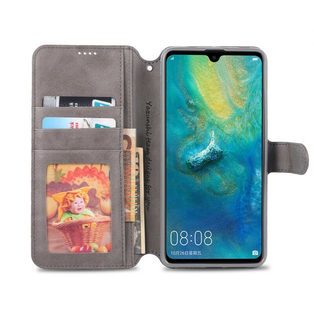 Flipové Pouzdro Na Huawei Mate 20 Kožený Efekt Azns