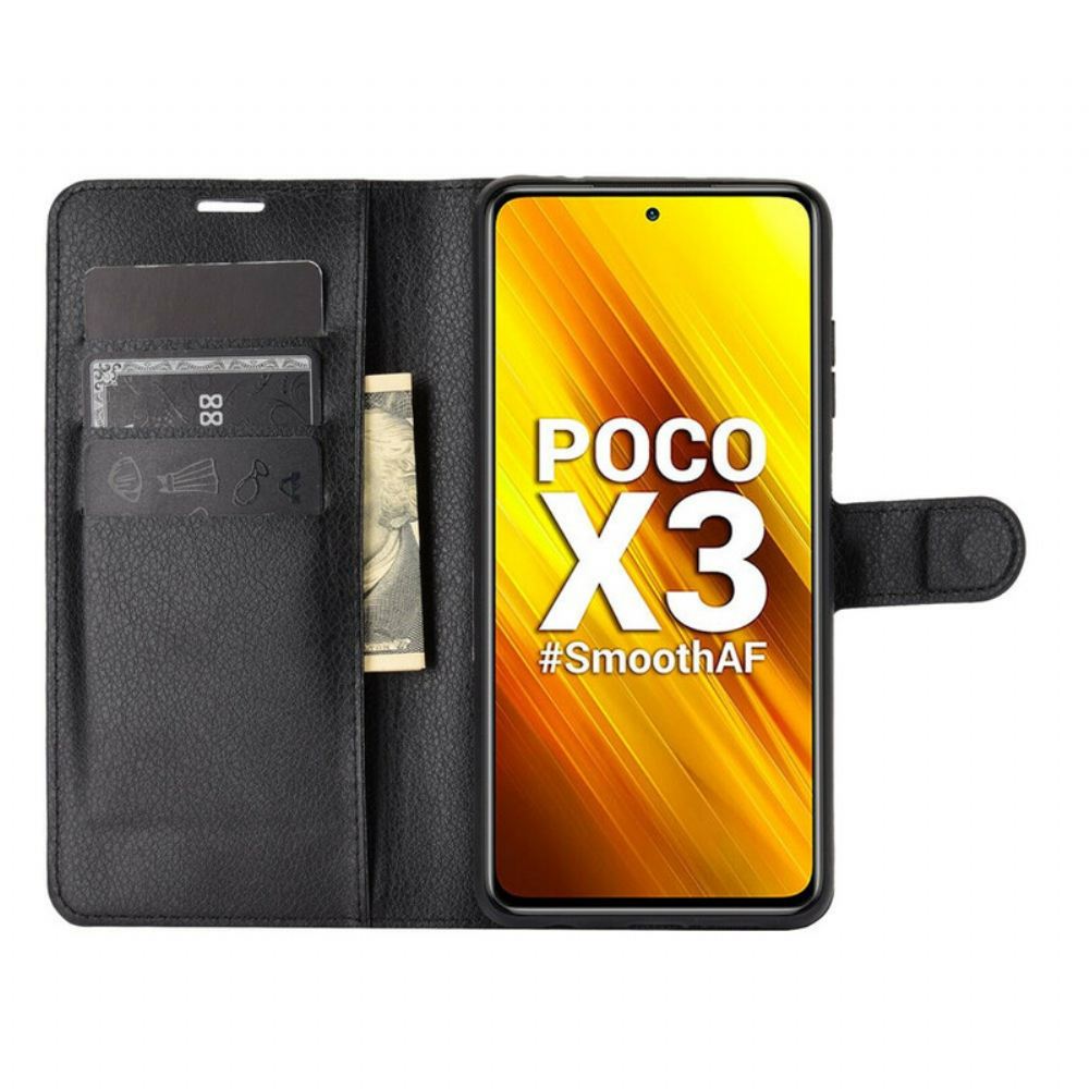 Flipové Pouzdro Na Poco X3 / X3 Pro / X3 NFC Klasická Umělá Kůže