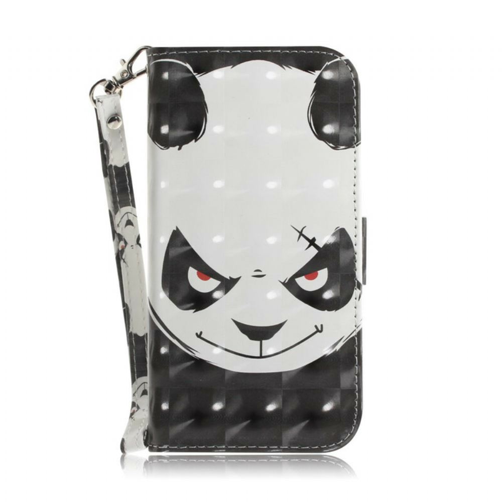 Flipové Pouzdro Na Poco X3 / X3 Pro / X3 NFC Na Lana Rozzlobená Panda S Popruhem