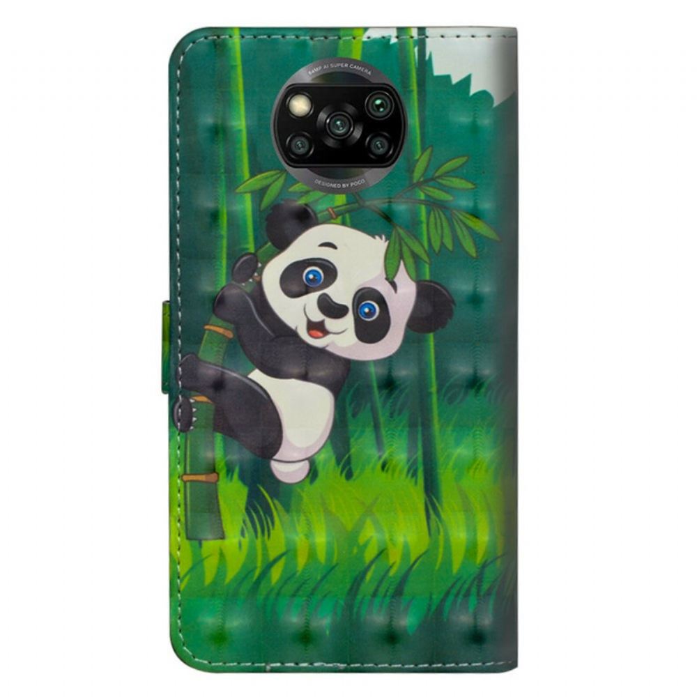 Flipové Pouzdro Na Poco X3 / X3 Pro / X3 NFC Panda A Bambus