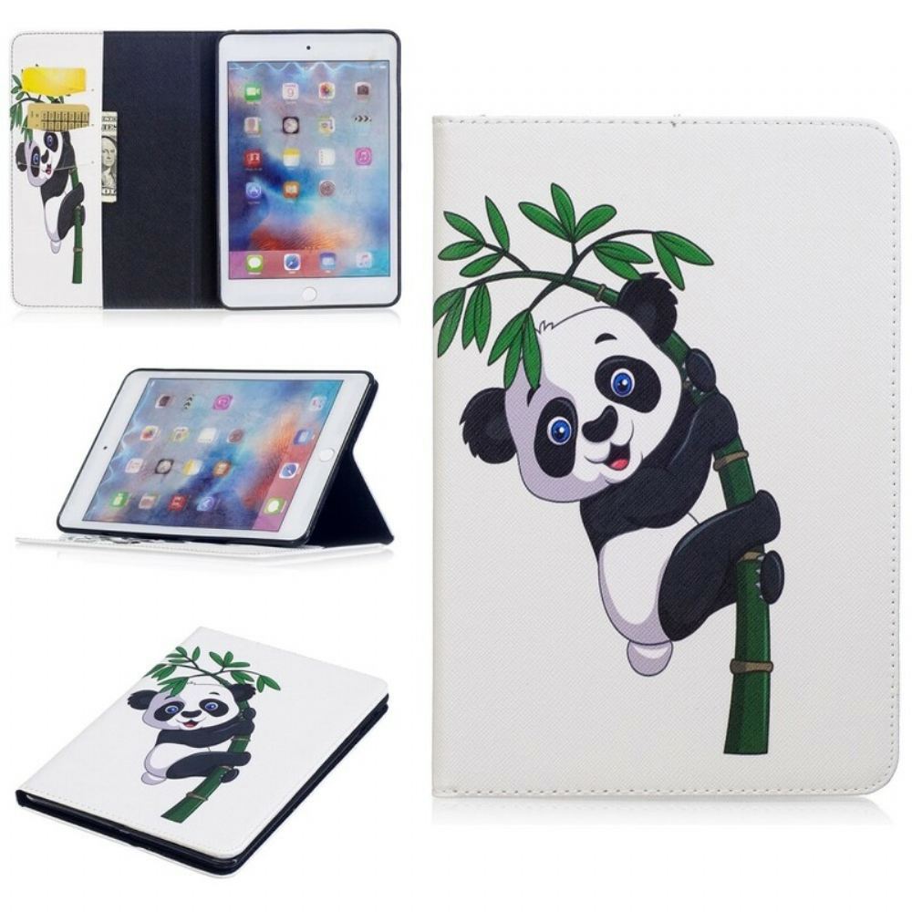 Kožené Pouzdro Na iPad Mini 4 Panda Na Bambusu