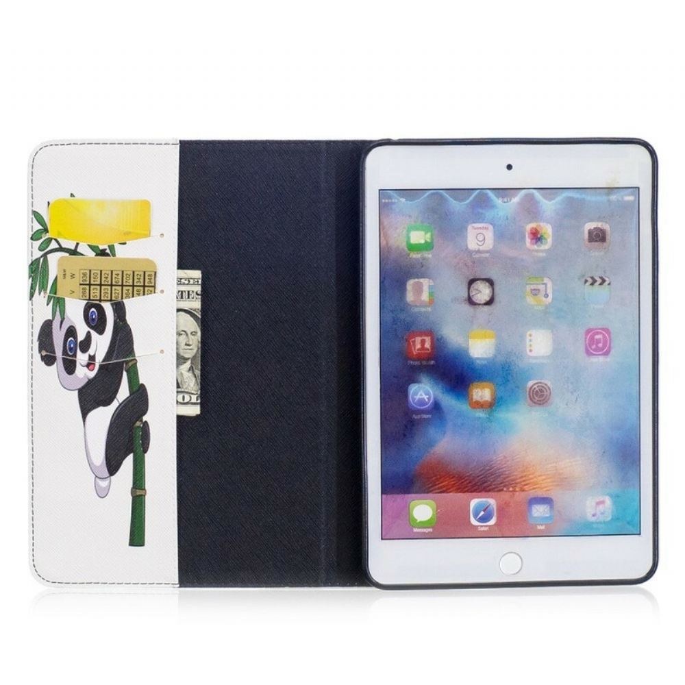 Kožené Pouzdro Na iPad Mini 4 Panda Na Bambusu