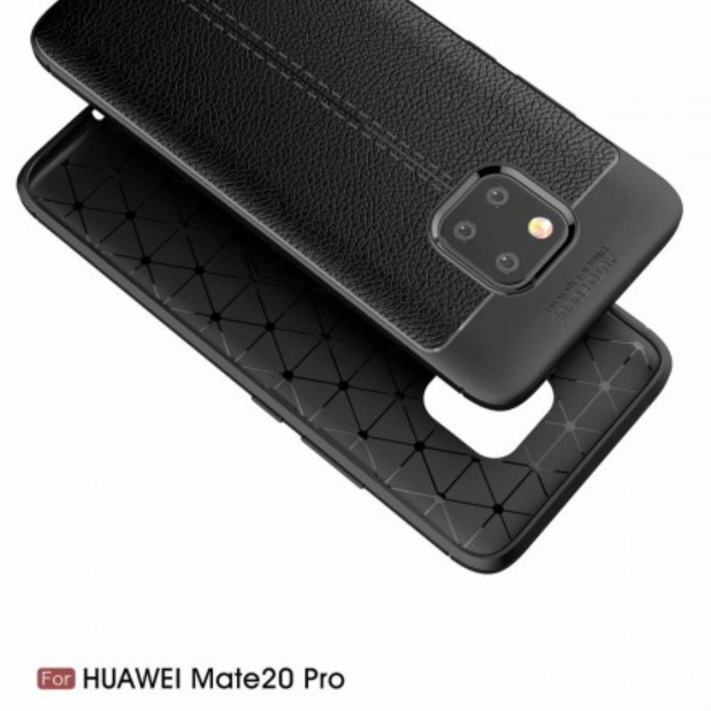 Kryt Na Huawei Mate 20 Pro Dvouřadý Kožený Efekt Litchi