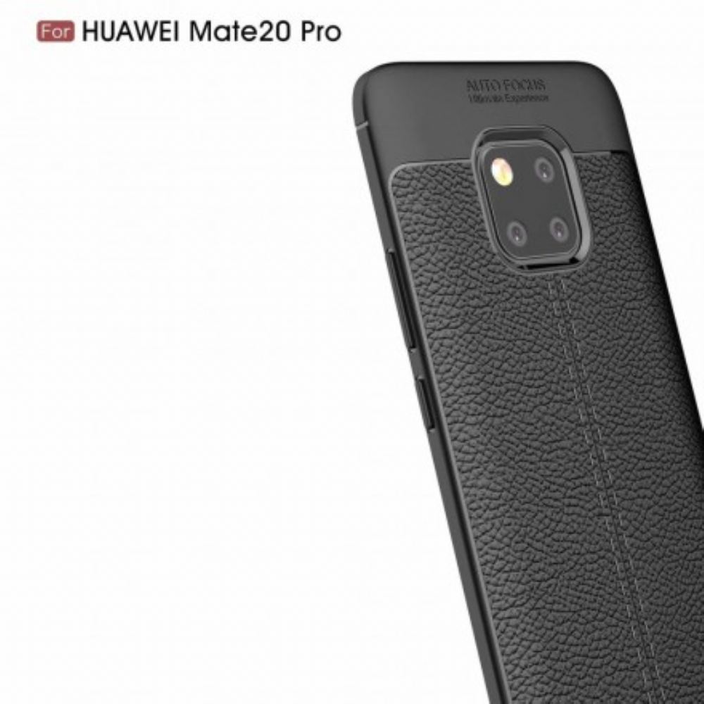 Kryt Na Huawei Mate 20 Pro Dvouřadý Kožený Efekt Litchi