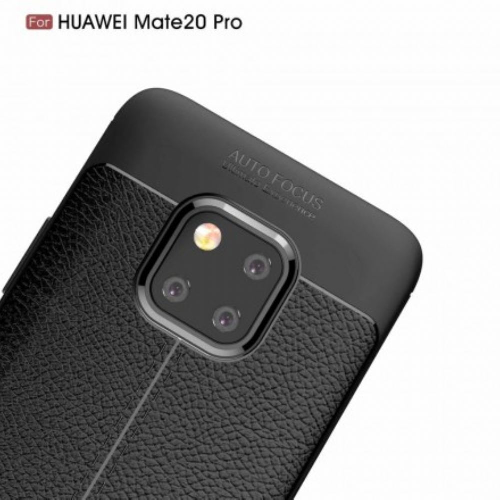 Kryt Na Huawei Mate 20 Pro Dvouřadý Kožený Efekt Litchi