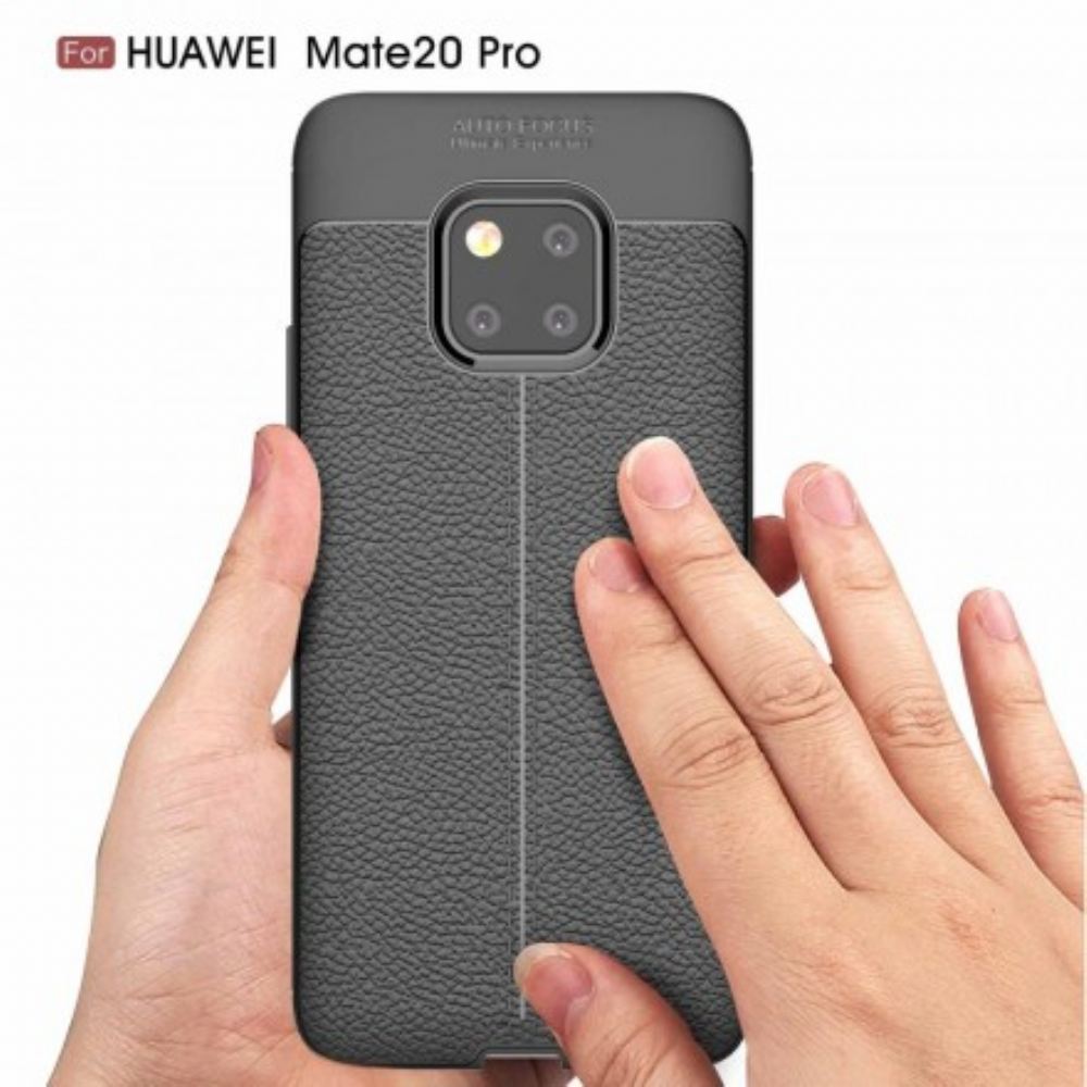 Kryt Na Huawei Mate 20 Pro Dvouřadý Kožený Efekt Litchi