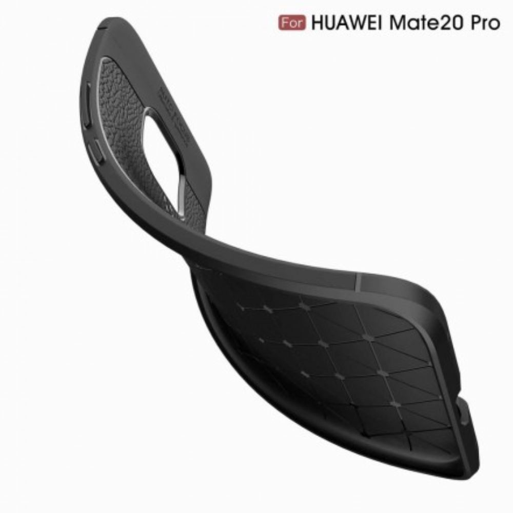 Kryt Na Huawei Mate 20 Pro Dvouřadý Kožený Efekt Litchi