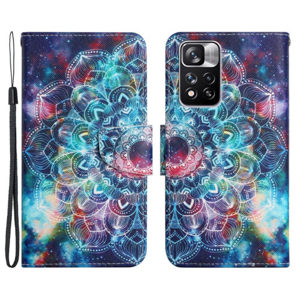 Flipové Pouzdro Na Xiaomi Redmi Note 11 Pro Plus 5G Na Lana Okázalá Strappy Mandala