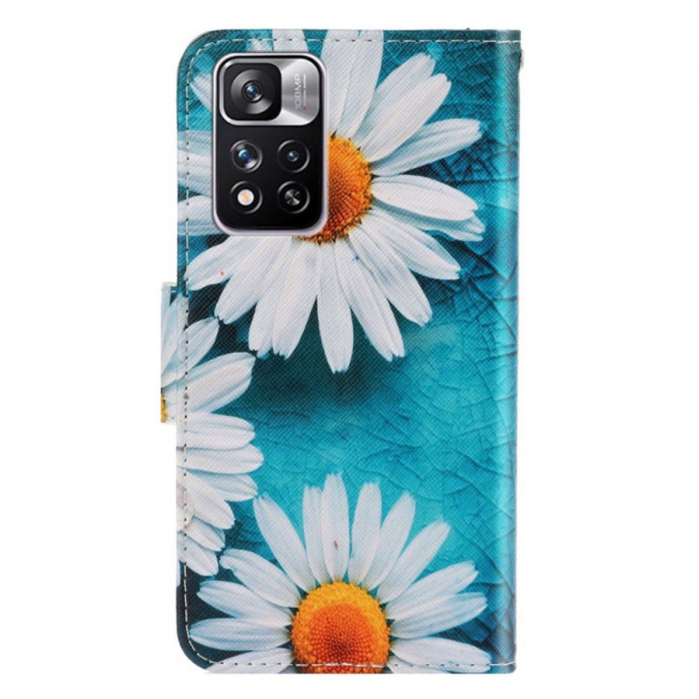 Flipové Pouzdro Na Xiaomi Redmi Note 11 Pro Plus 5G Na Lana Strappy Daisies