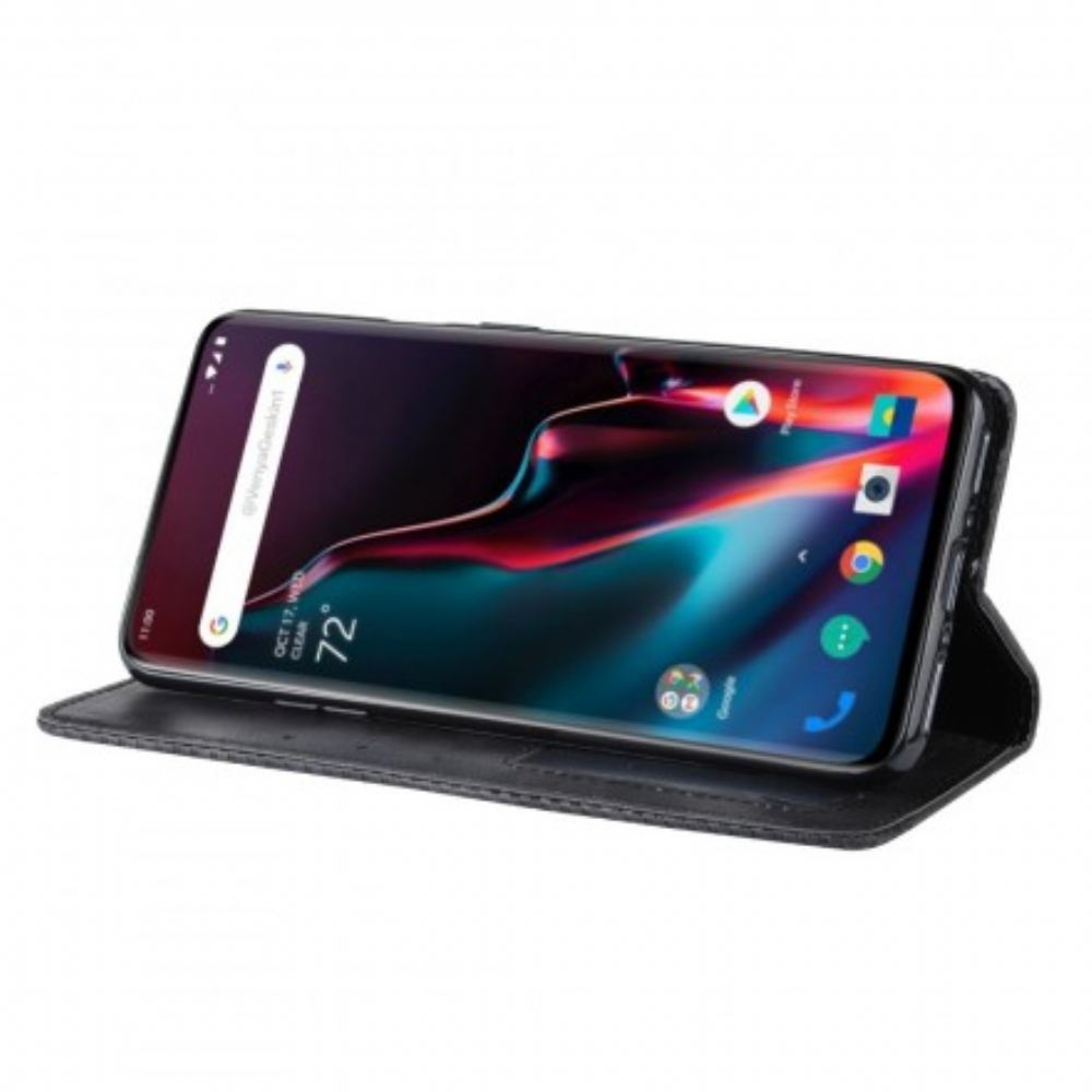 Kryty Na Mobil Na OnePlus 7 Pro Flipové Pouzdro Stylizovaný Vintage Kožený Efekt