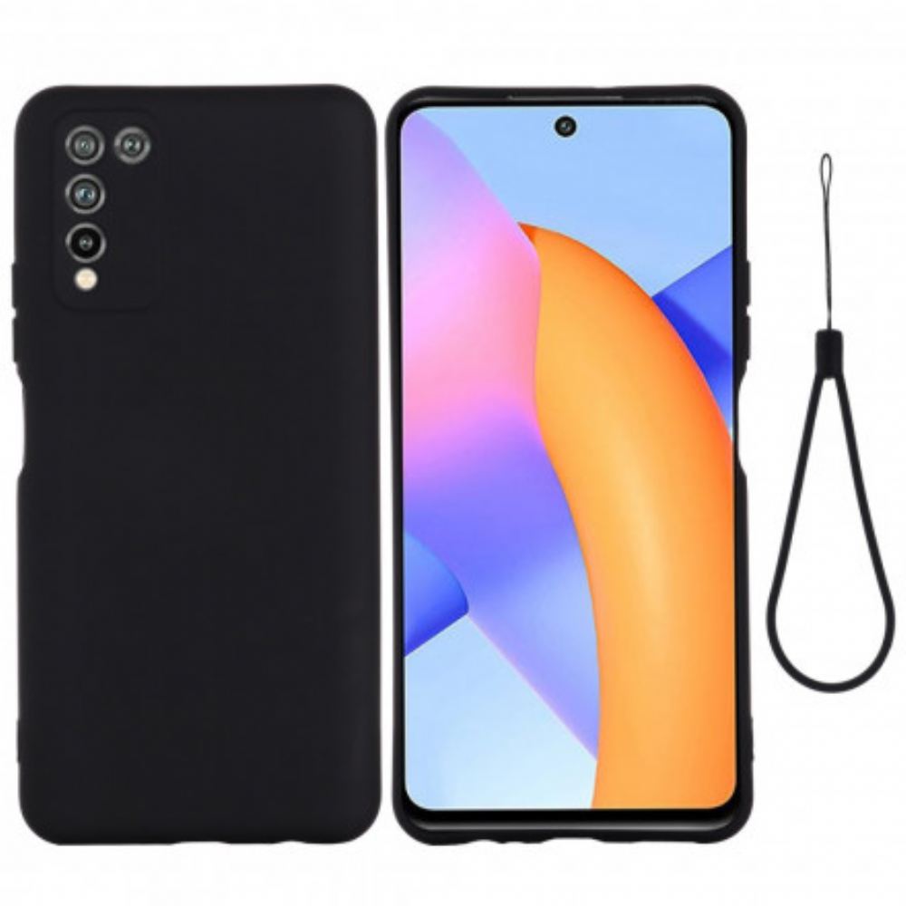 Kryty Na Mobil Na Honor 10X Lite Tekutý Silikon Se Šňůrkou