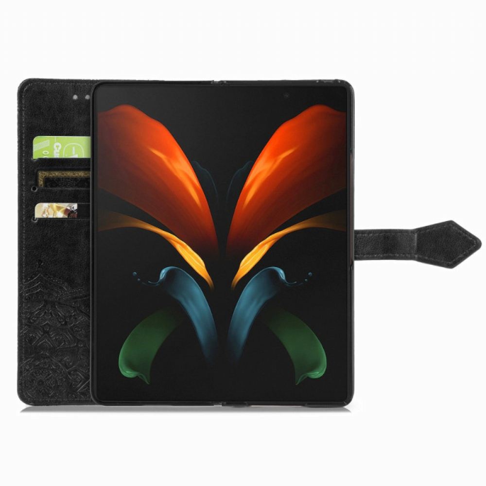 Flipové Pouzdro Na Samsung Galaxy Z Fold 4 Na Lana Středověká Pásková Mandala