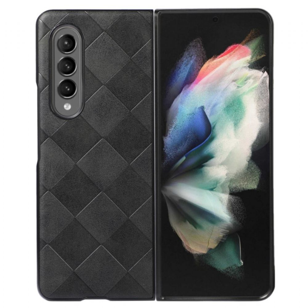 Kryt Na Samsung Galaxy Z Fold 4 Kontrolní Vzor Imitace Kůže