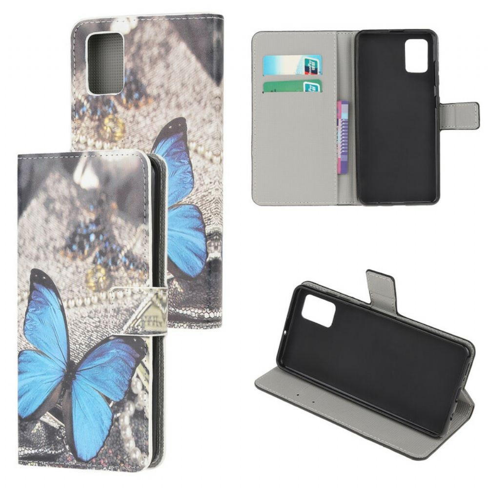 Kožené Pouzdro Na Samsung Galaxy A41 Blue Prestige Butterfly