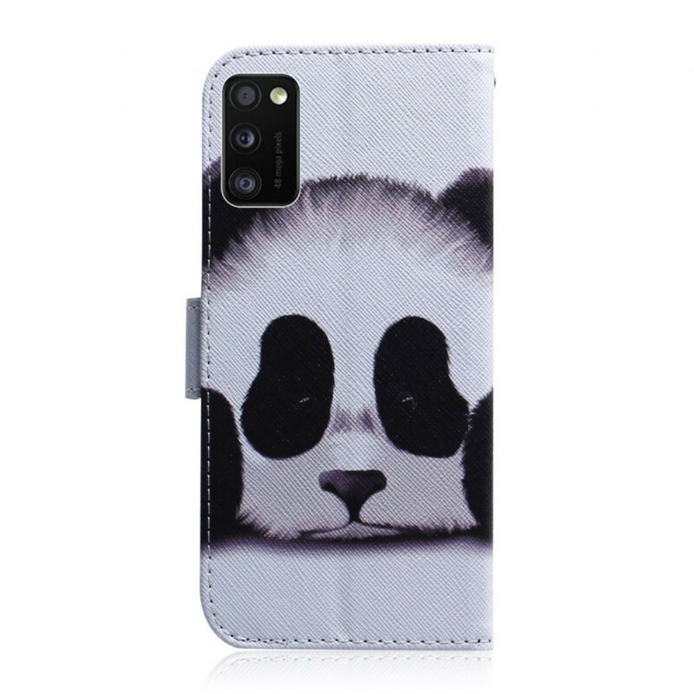 Kožené Pouzdro Na Samsung Galaxy A41 Panda Tvář