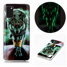 Kryt Na Samsung Galaxy A41 Fluorescentní Série Wolf