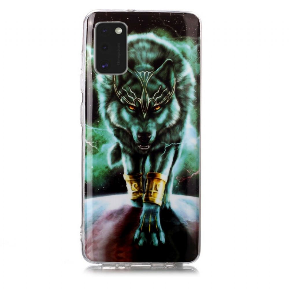 Kryt Na Samsung Galaxy A41 Fluorescentní Série Wolf