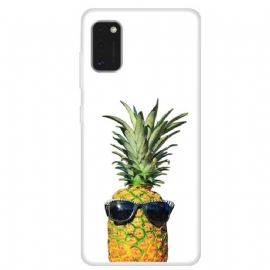 Kryt Na Samsung Galaxy A41 Průhledný Ananas S Brýlemi