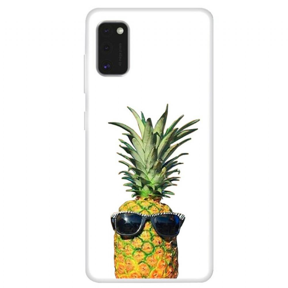 Kryt Na Samsung Galaxy A41 Průhledný Ananas S Brýlemi