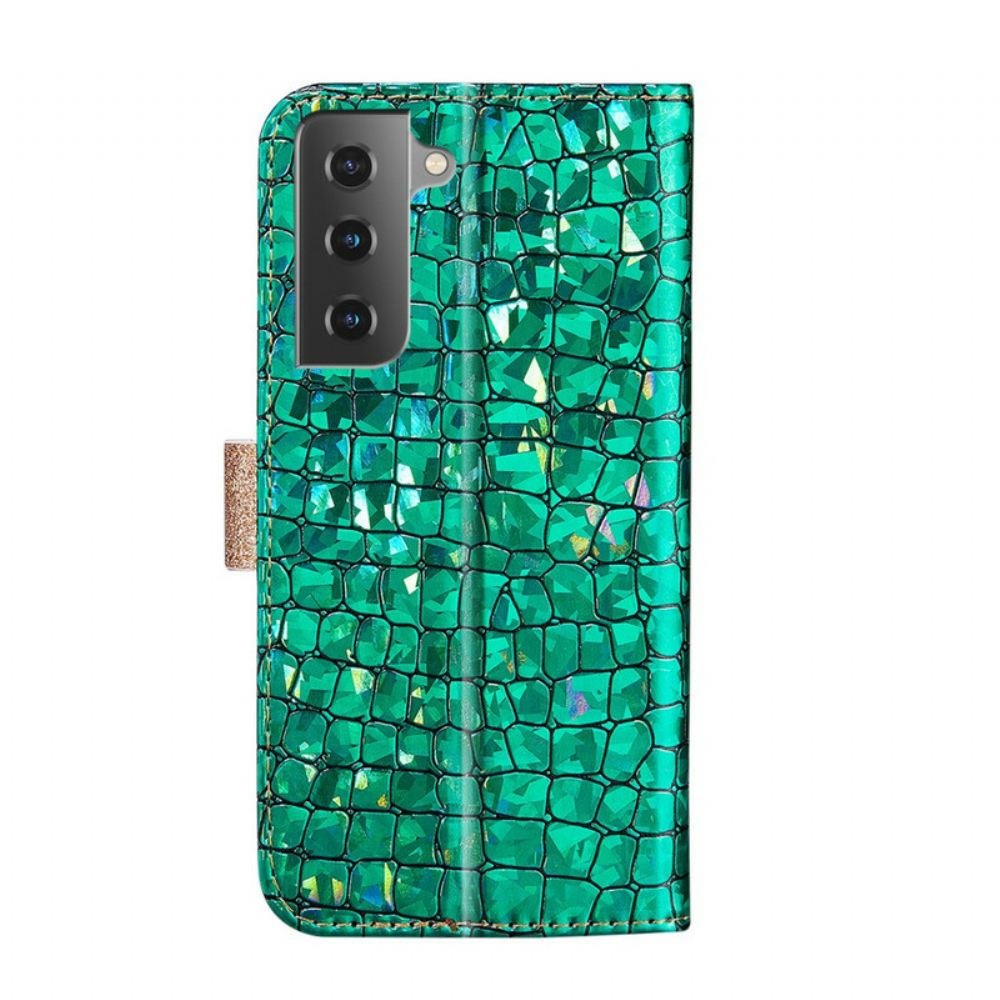 Flipové Pouzdro Na Samsung Galaxy S21 5G Diamanty Croco