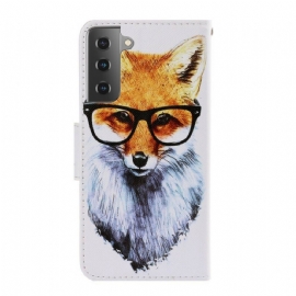 Flipové Pouzdro Na Samsung Galaxy S21 5G Na Lana Brainy Fox S Popruhem