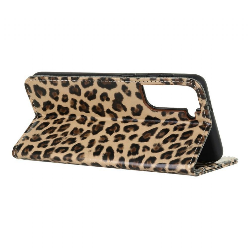 Flipové Pouzdro Na Samsung Galaxy S21 5G Leopard