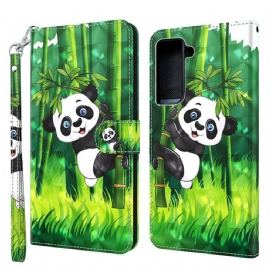 Flipové Pouzdro Na Samsung Galaxy S21 5G Panda A Bambus