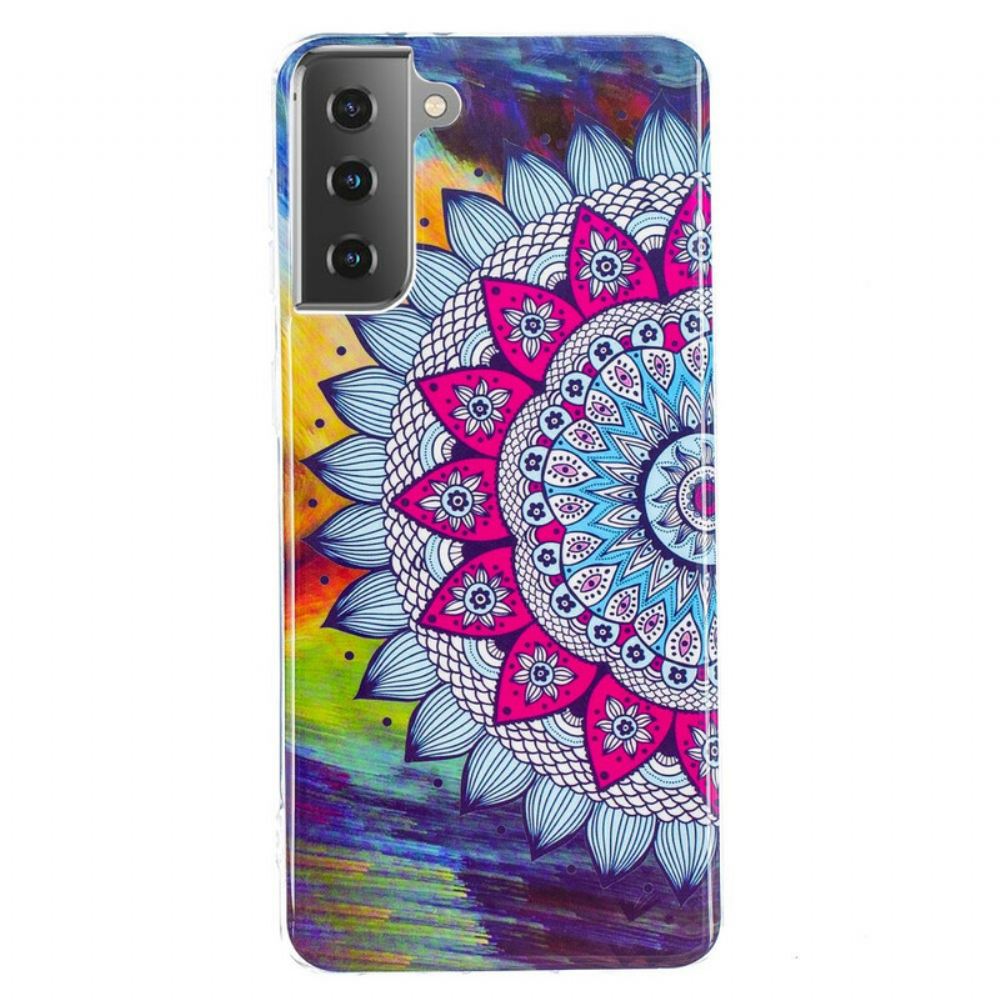 Kryt Na Samsung Galaxy S21 5G Fluorescenční Barevná Mandala