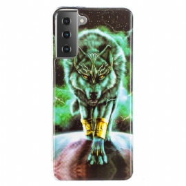 Kryt Na Samsung Galaxy S21 5G Fluorescenční Řada Wolf