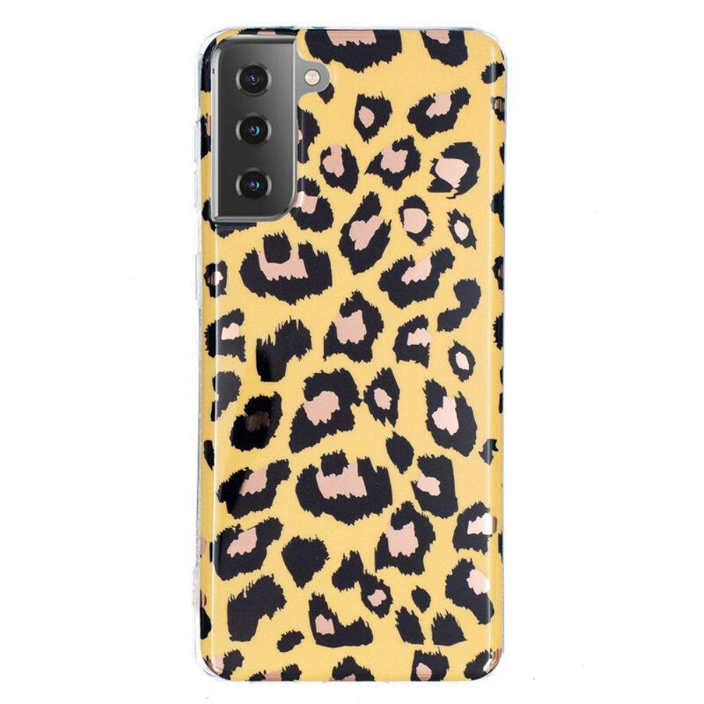 Kryt Na Samsung Galaxy S21 5G Mramor Ve Stylu Leoparda