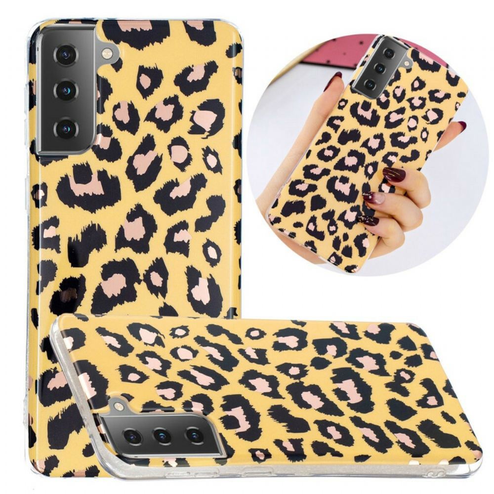 Kryt Na Samsung Galaxy S21 5G Mramor Ve Stylu Leoparda