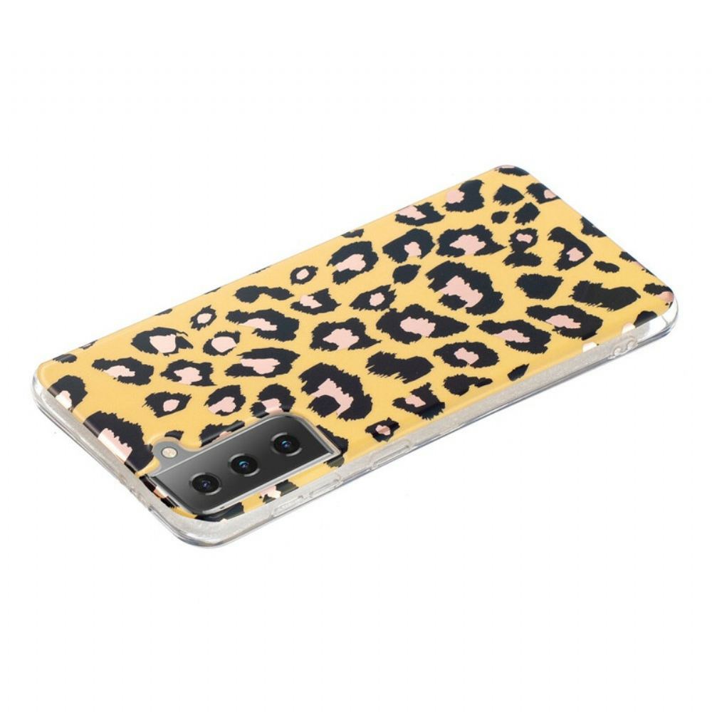 Kryt Na Samsung Galaxy S21 5G Mramor Ve Stylu Leoparda