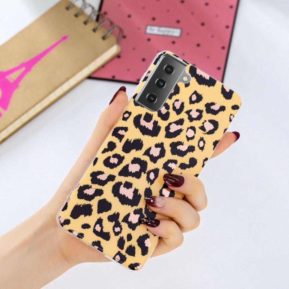 Kryt Na Samsung Galaxy S21 5G Mramor Ve Stylu Leoparda