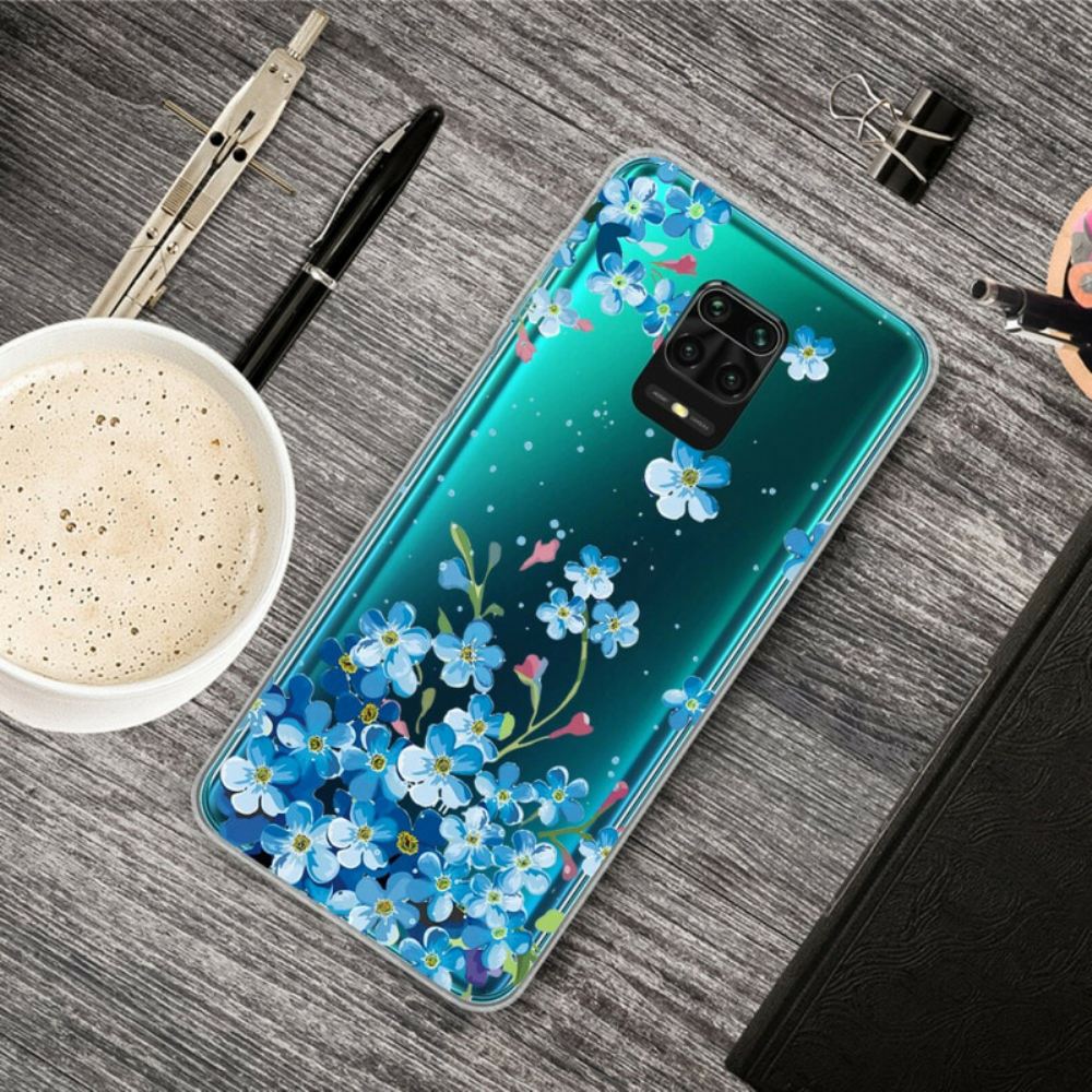 Kryt Na Xiaomi Redmi Note 9S / Note 9 Pro Modré Květy