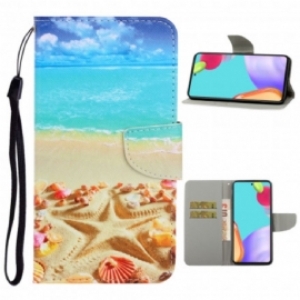 Flipové Pouzdro Na Samsung Galaxy A52 4G / A52 5G / A52s 5G Na Lana Strappy Beach