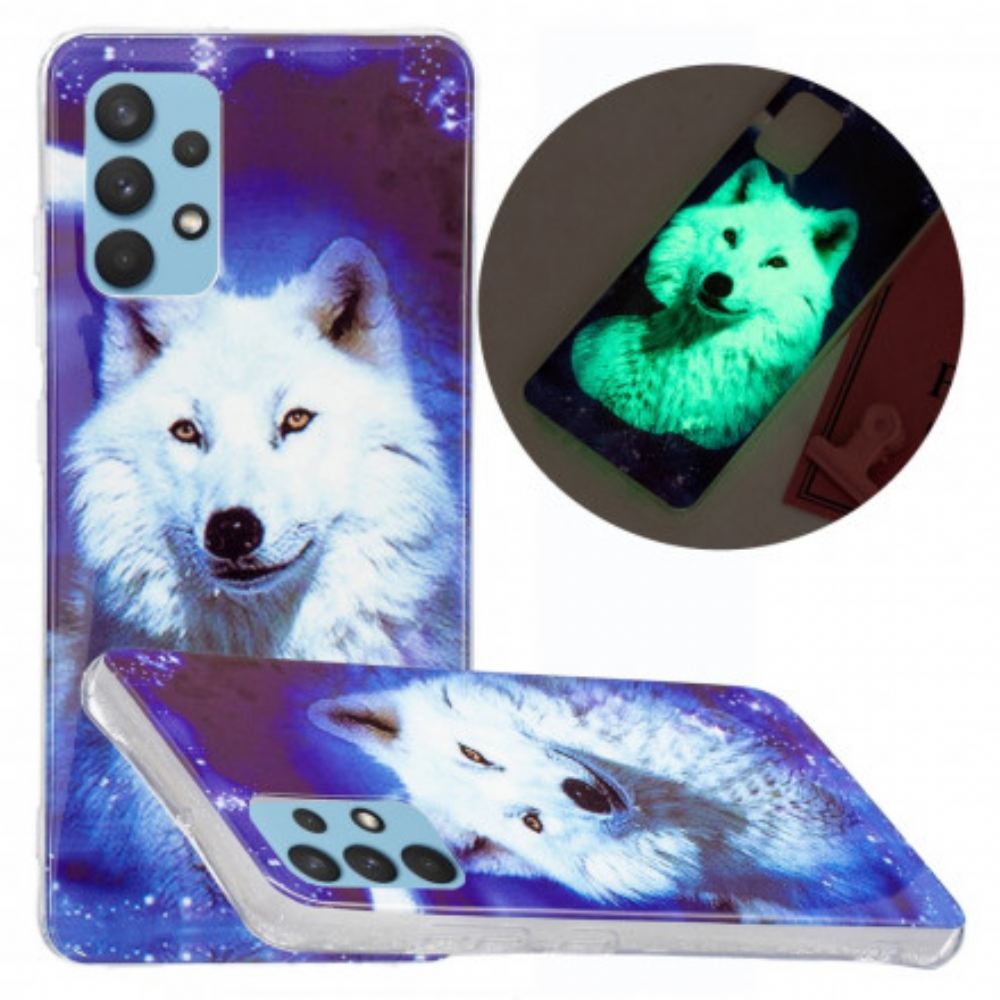 Kryt Na Samsung Galaxy A32 4G Fluorescentní Série Wolf