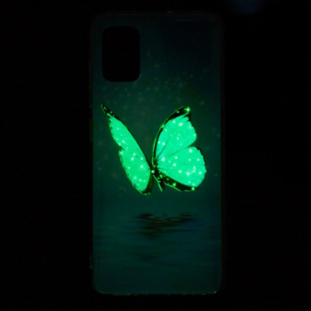 Kryt Na Samsung Galaxy A32 4G Fluorescenční Modrý Motýl