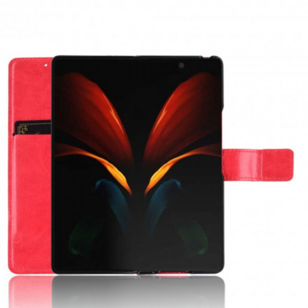 Flipové Pouzdro Na Samsung Galaxy Z Fold 2 Okázalá Umělá Kůže