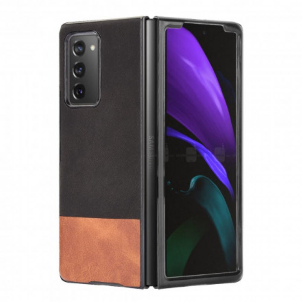 Kryt Na Samsung Galaxy Z Fold 2 Dvoubarevná Umělá Kůže