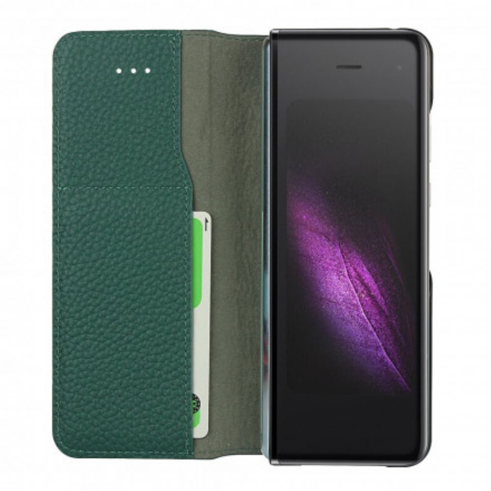 Kryty Na Mobil Na Samsung Galaxy Z Fold 2 Flipové Pouzdro Pravá Kůže Litchi