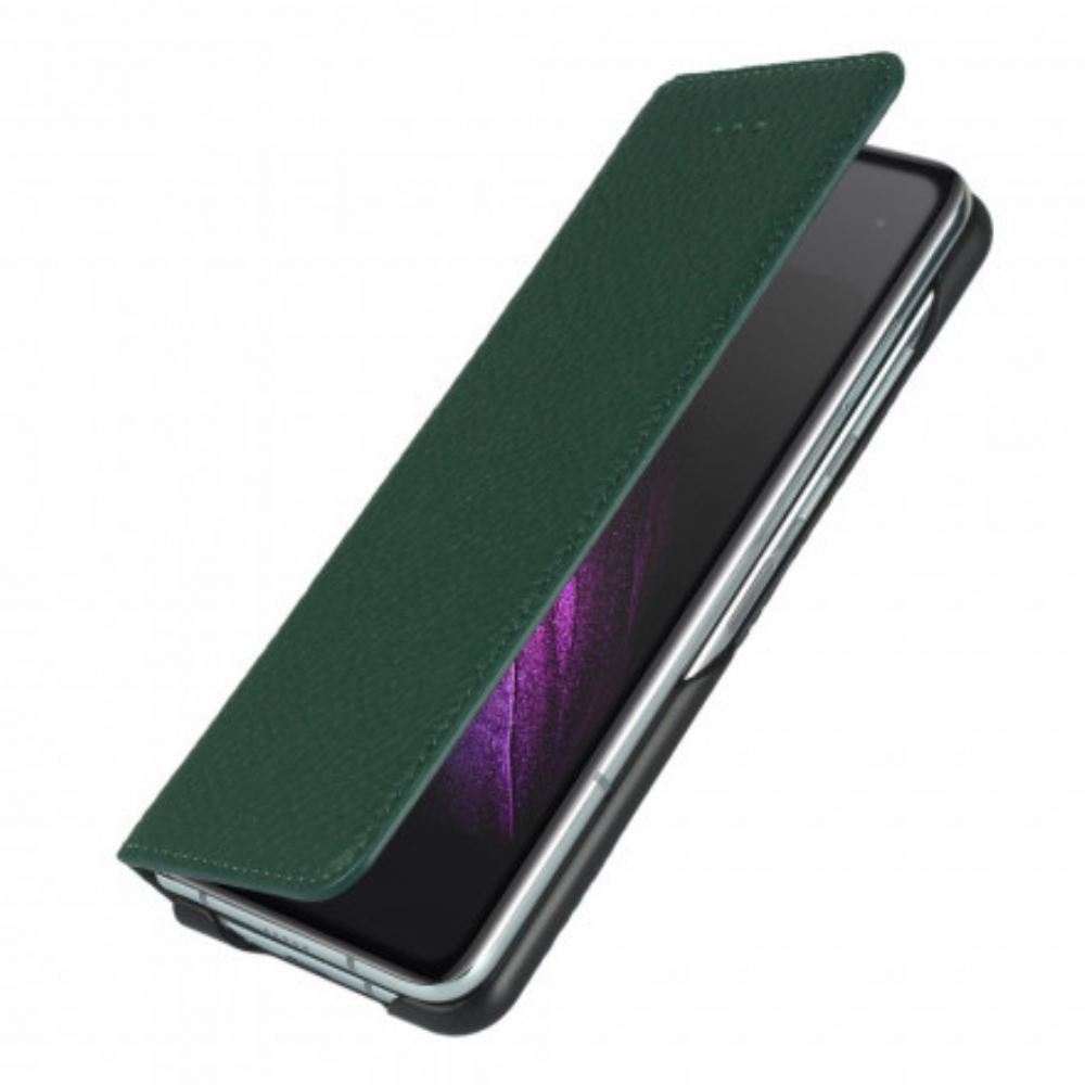 Kryty Na Mobil Na Samsung Galaxy Z Fold 2 Flipové Pouzdro Pravá Kůže Litchi