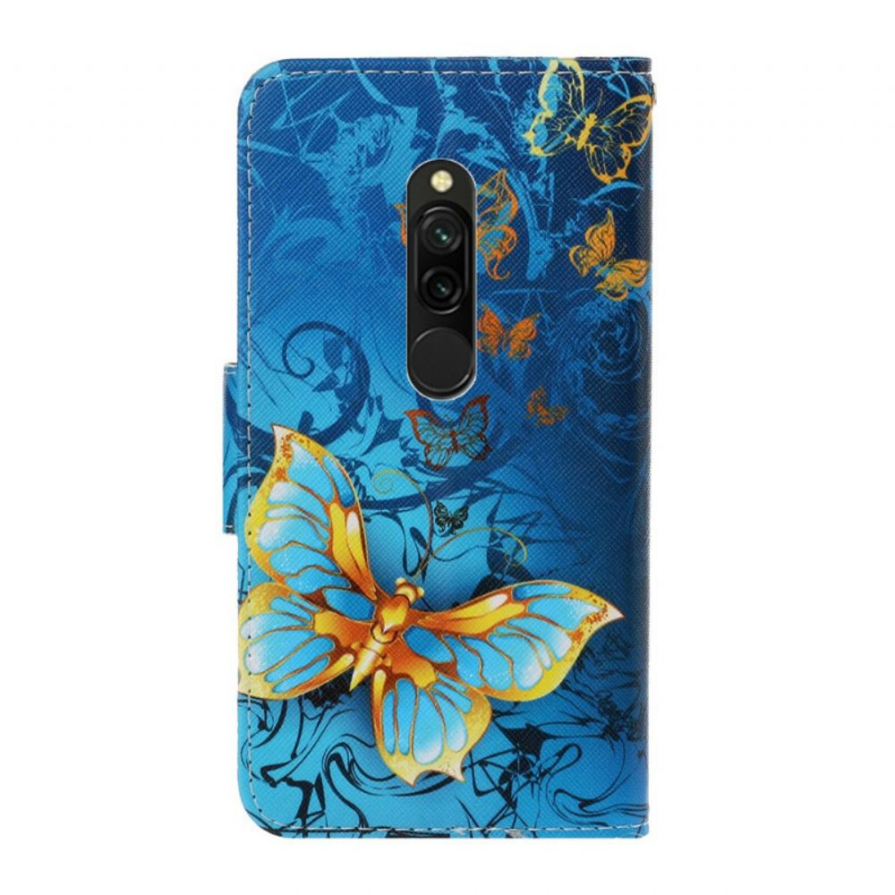 Flipové Pouzdro Na Xiaomi Redmi 8 Na Lana Variace Motýlkového Popruhu