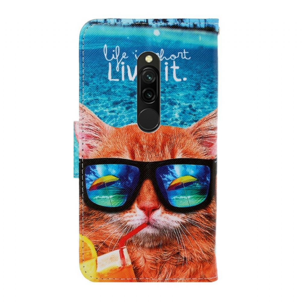 Kožené Pouzdro Na Xiaomi Redmi 8 Na Lana Cat Live It Strappy