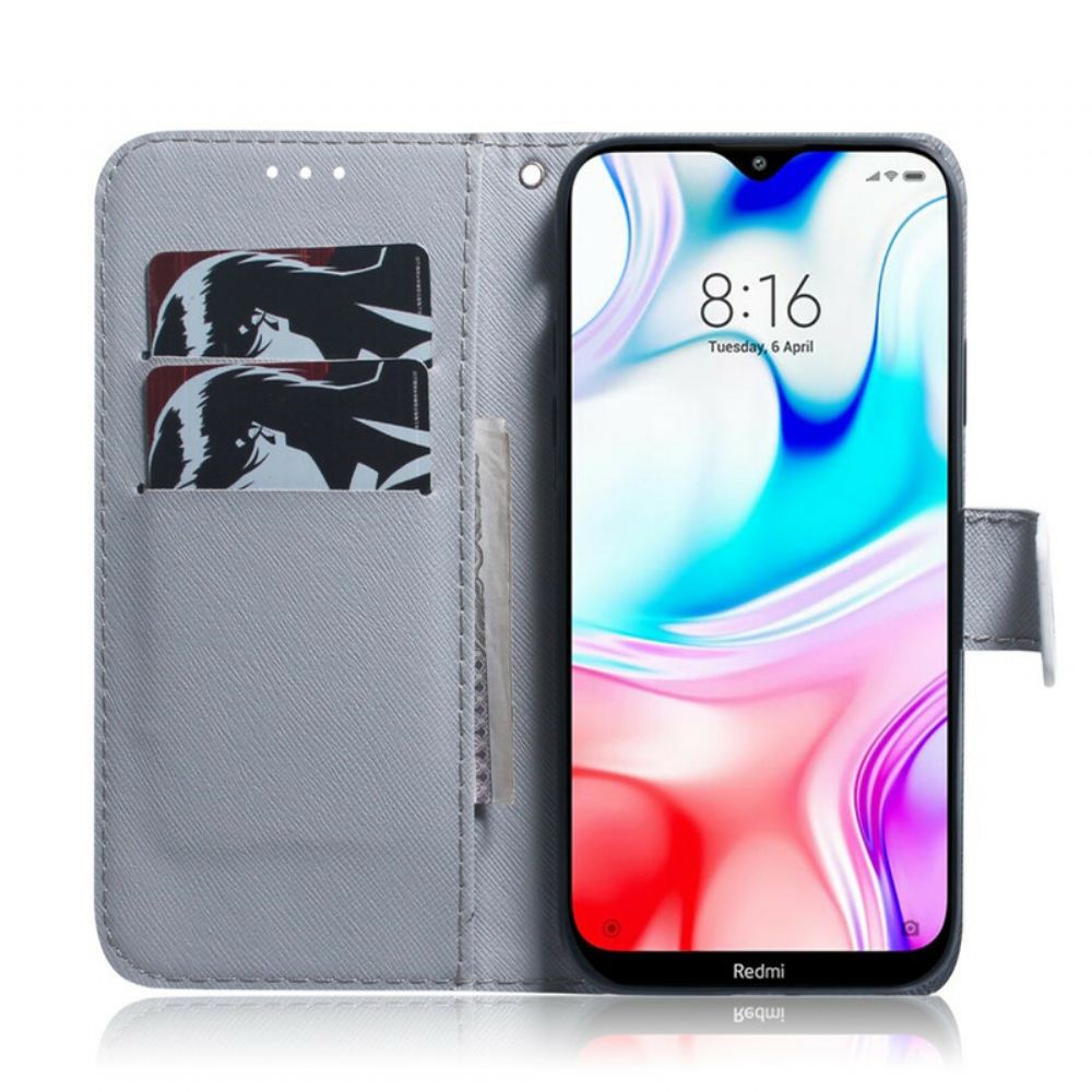 Kožené Pouzdro Na Xiaomi Redmi 8 Malování Sov