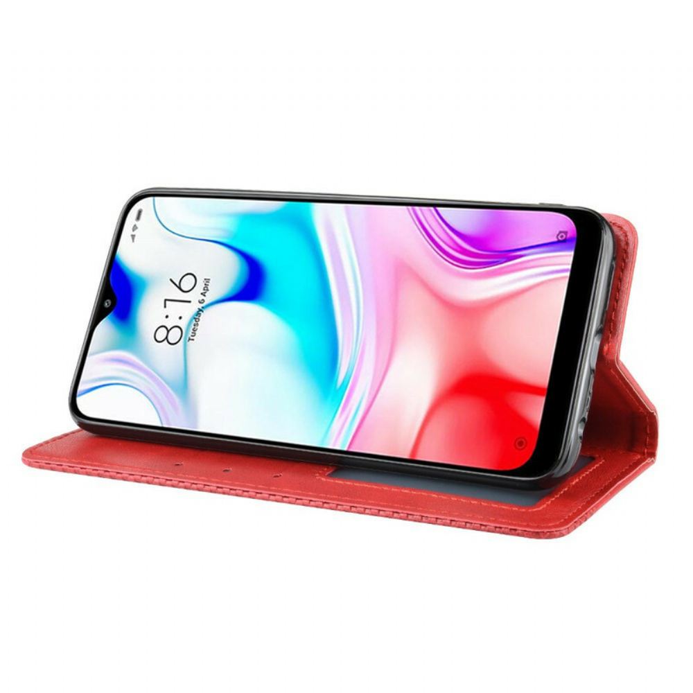 Kryty Na Mobil Na Xiaomi Redmi 8 Flipové Pouzdro Stylizovaný Vintage Kožený Efekt