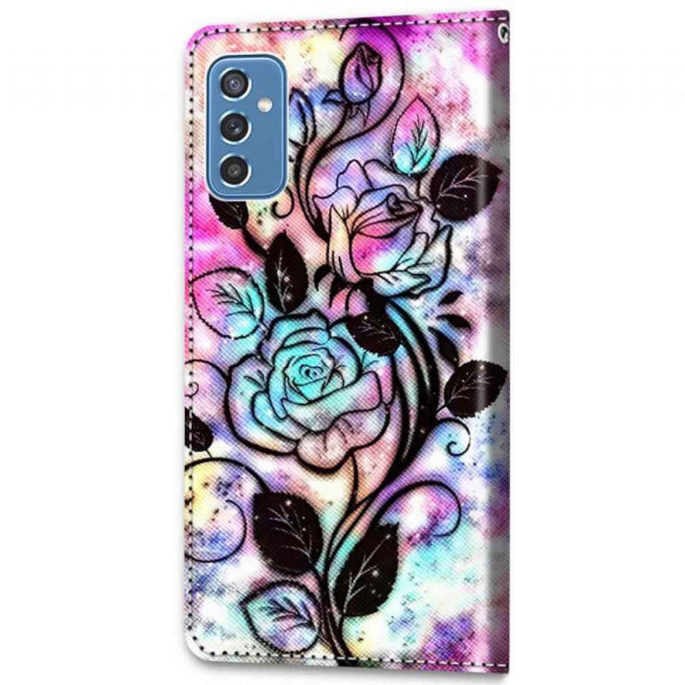 Flipové Pouzdro Na Samsung Galaxy M52 5G Psychedelická Růžová