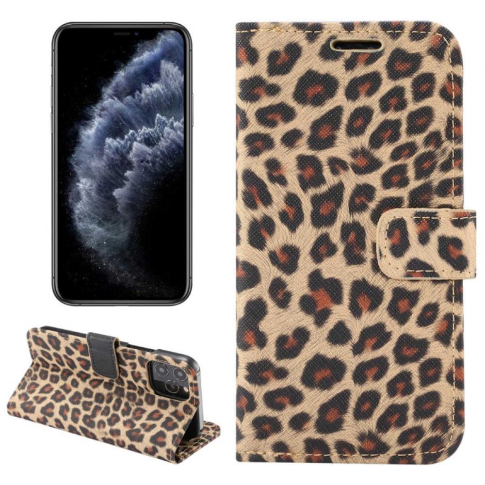 Kožené Pouzdro Na iPhone 14 Leopard