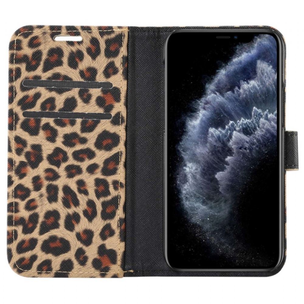 Kožené Pouzdro Na iPhone 14 Leopard