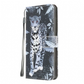 Flipové Pouzdro Na Samsung Galaxy M12 / A12 Na Lana Strappy Leopard